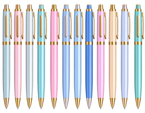 Pastel-hued pens in a stylish array