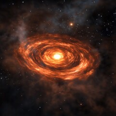 Fototapeta premium Fiery, swirling galaxy in dark space