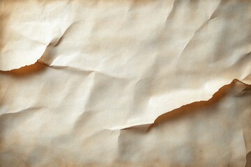 Old crumpled paper background with torn edges and subtle brown stains creating a vintage and textured look