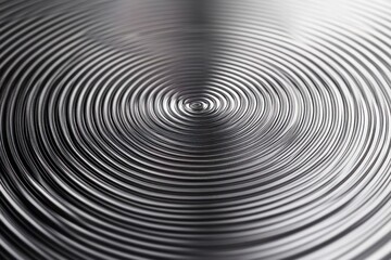 Obraz premium Close-up of smooth concentric circular ripples creating a hypnotic textured pattern with metallic reflections