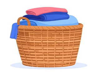 Rustic Laundry Basket Full of Clothes