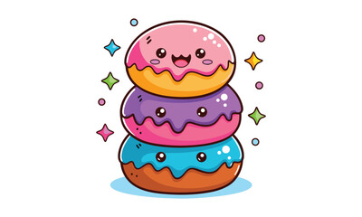 Cute Donut Stack Illustration