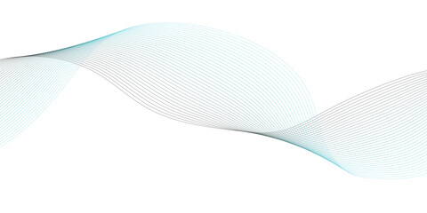 Abstract wave element for design. Digital frequency track equalizer. Stylized line art background. Vector illustration. Wave with lines created using blend tool. Curved wavy line, smooth stripe. 