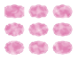 赤紫水彩のフレーム枠