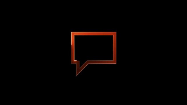 A message filled icon, which is a common graphical element used in user interfaces to represent communication or notifications. Glowing neon sms icon animation video. Neon message icon animation video