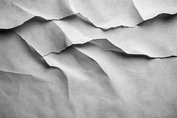 close-up of multiple layers of torn, wrinkled white paper creating an abstract textured pattern with shadows