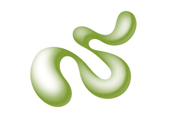 Green Abstract Curving Shape With Yellow Center And Textured Surface Keywords: green, abstract, curving, shape, yellow, center isolated on a transparent background