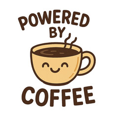 Powered by Coffee Humor  Cartoon doodle