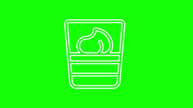 A mousse dessert icon is displayed on a green screen.