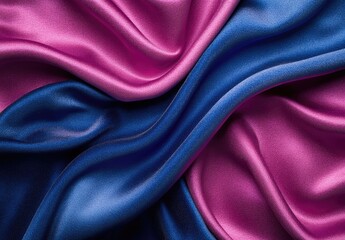 Obraz premium Pink and blue silk fabric draped in swirling folds