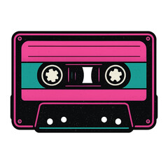 Fototapeta premium Retro Cassette Tape 80s nostalgia Vintage pop