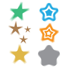 Obraz premium Star Halftone Collection Cartoon Icon Illustration