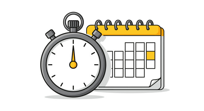 Planning and Time Management Balancing a Stopwatch and Calendar for Effective Schedules