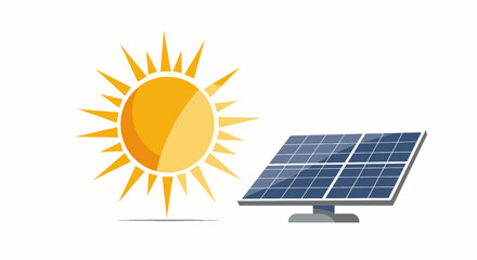 Radiant Sun and Solar Panel Powering the Future with Clean Energy and Sustainable Technology