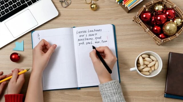 personas escribiendo sus objetivos para el nuevo a&ntilde;o