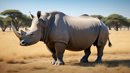 Fototapeta premium Elasmotherium prehistoric rhino 3D illustration