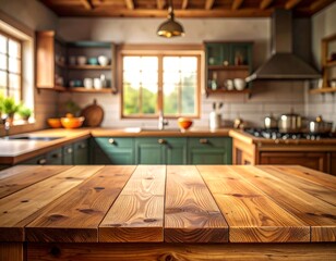 Rustic Kitchen Table Top, Warm and Inviting