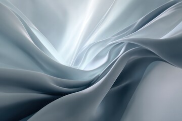 Obraz premium Ethereal Flowing Fabric Waves with Soft Light and Subtle Color Gradients.