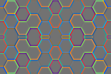 hexies with glowing lines