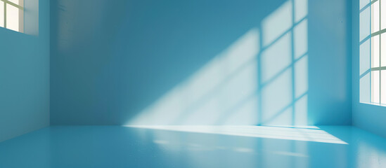 Obraz premium Sunlit Room: A minimalist room is bathed in soft, natural light, highlighting the clean lines of the architecture and the serene atmosphere within.