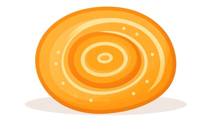 Orange round flatbread illustration