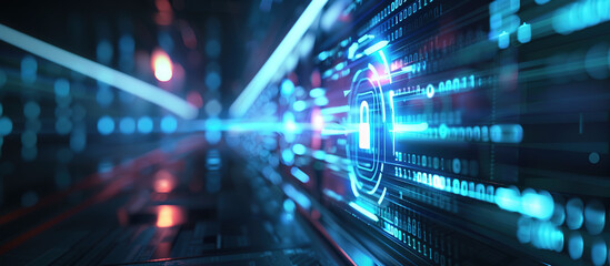 Cybernetic Gateway: An abstract display of digital innovation, featuring a network of glowing lights, data streams, and technological components, emphasizing connectivity and cutting-edge science.