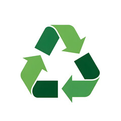 Obraz premium A green recycling symbol composed of three chasing arrows forming a triangle, representing environmental sustainability and waste reduction.