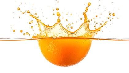 Orange splash in water