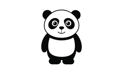 Cute Cartoon Panda Illustration in Flat Style