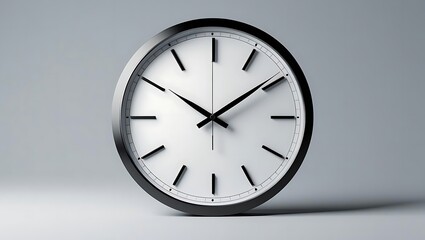 Abstract Minimalist White Wall Clock with Subtle Motion Blur on Grey Surface
