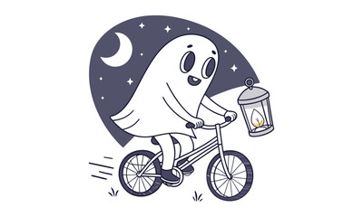 Ghost Riding Bicycle with Lantern