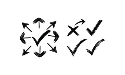 Arrow Tick Mark Icon Set