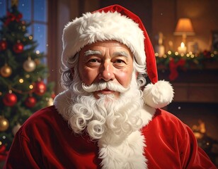 Santa Claus, jolly and festive christmas portrait