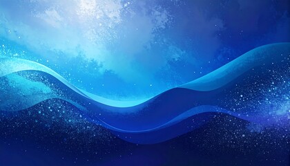 Abstract blue waves on a dark background, with a light glow