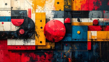 Abstract geometric shapes in vibrant colors