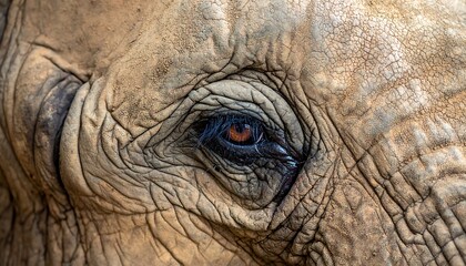 Fototapeta premium Close-up elephant eye and wrinkled skin