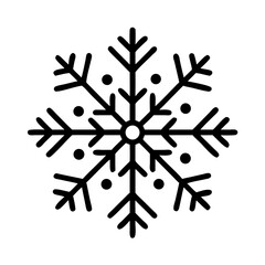 Snowflake icon, black line art (Black Vector / Illustration Style)