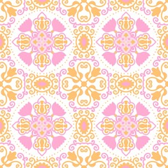 Fototapeta premium pattern batik flower damask ethnic boho ikat texture tribal geometric background
