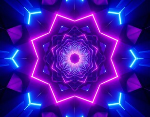 Neon kaleidoscope tunnel