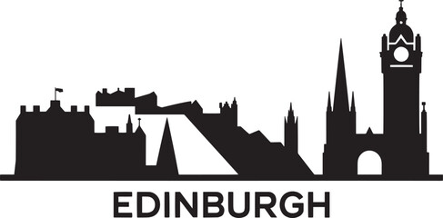 Fototapeta premium Edinburgh city silhouette vector skyline illustration