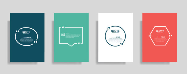 Colorful quote box templates for social media engagement and marketing campaigns, offering a modern design for impactful communication
