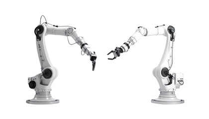 Robotic surgery arm bundle with two variations isolated on transparent background