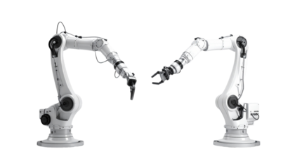 Robotic surgery arm bundle with two variations isolated on transparent background