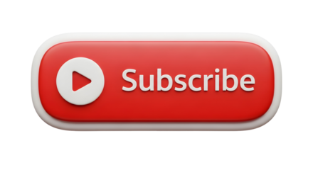 Click this vibrant red subscribe button with play icon to grow your audience and boost engagement for your online content and videos.