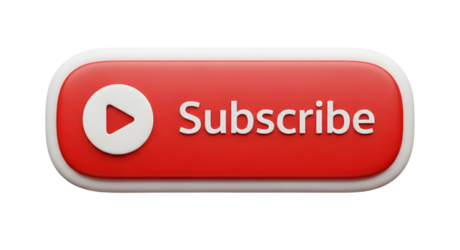 Click this vibrant red subscribe button with play icon to grow your audience and boost engagement for your online content and videos.
