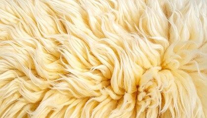 Close-up view of light yellow sheep fleece