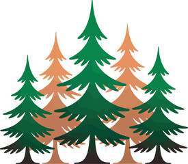 Obraz premium Vector evergreen forest landscape nature vector