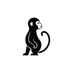 Monkey silhouette Logo design icon vector