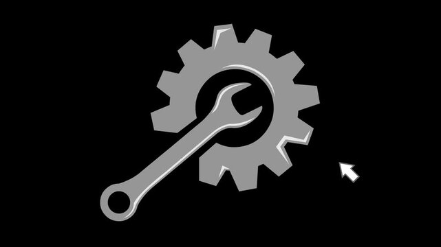 video animation click computer cursor mouse install icon button digital, on a transparent background with alpha channel set to zero