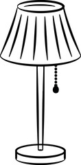 Hand drawn elegant table lamp sketch icon vector